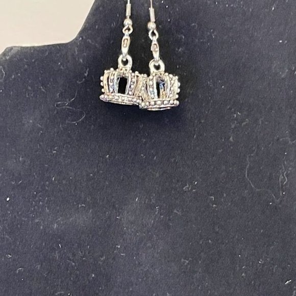 Crown Charm Earrings - Picture 1 of 2